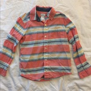 Striped long sleeve button down shirt